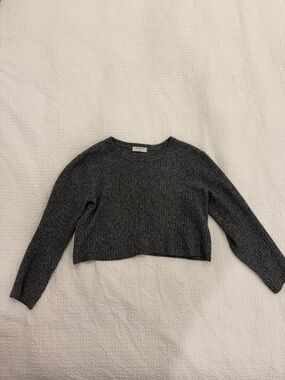 Babaton Charcoal Cropped Crewneck Sweater